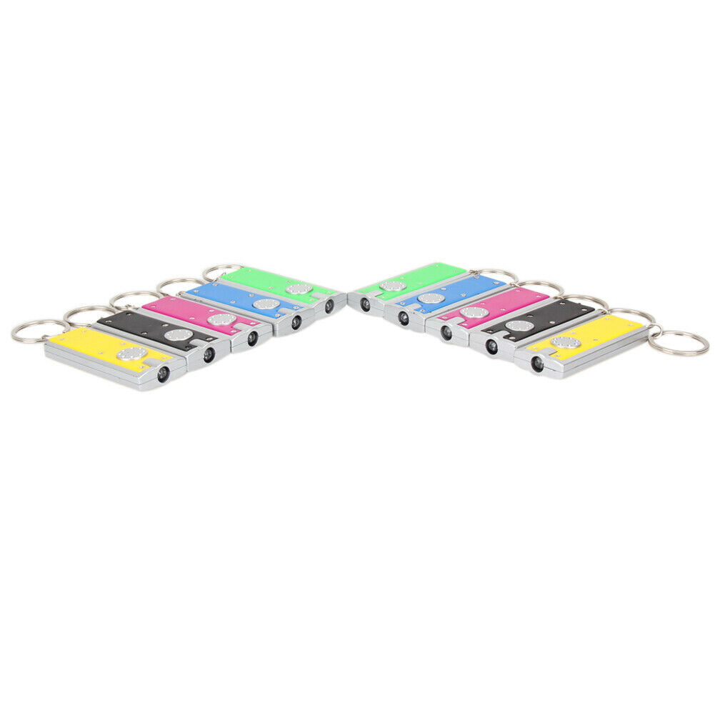 10X Colorful Super Bright Light LED Camping Flashlight Ring Key Chain Lamp Torch