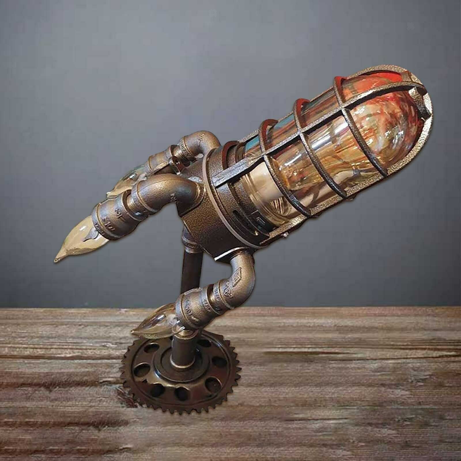 Creative Rocket Night Light Industrial LED Desk Lamp Living Room Ornament
