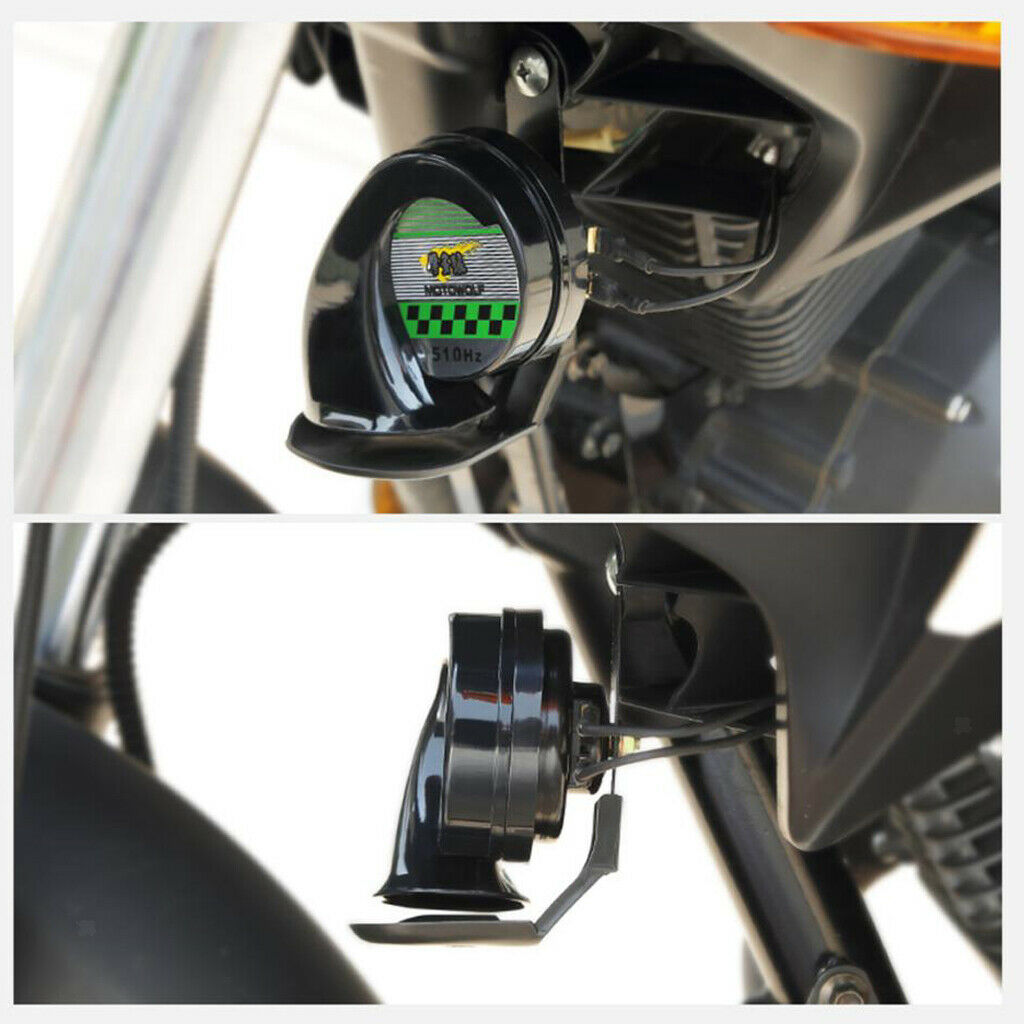 110dB 510HZ Snail Horn Universal for 12V Motorcycle Motorbike Car - Black