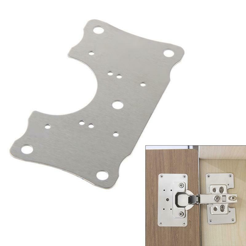 1x Hinge Repair Plate Stainless Steel Hinge Tools Cabinet Hinge Repair Plate Kit