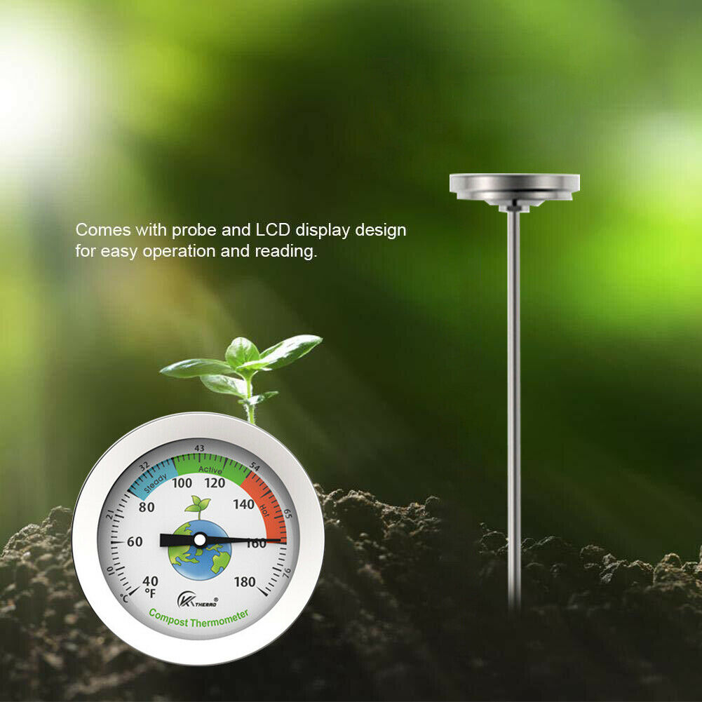 50cm Compost Soil Thermometer Measuring Probe Temperature Tester Meter Monitor
