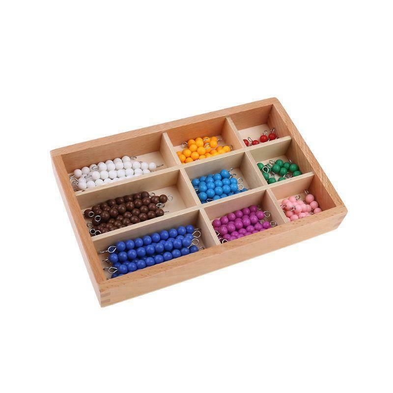 Montessori Materials Educational Wooden  Colorful Checker Board Beads Math Toys