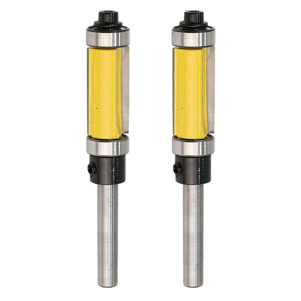 2pcs 1/4 '' Bearing Top And Bottom Bearing Flush Trim Router Bit