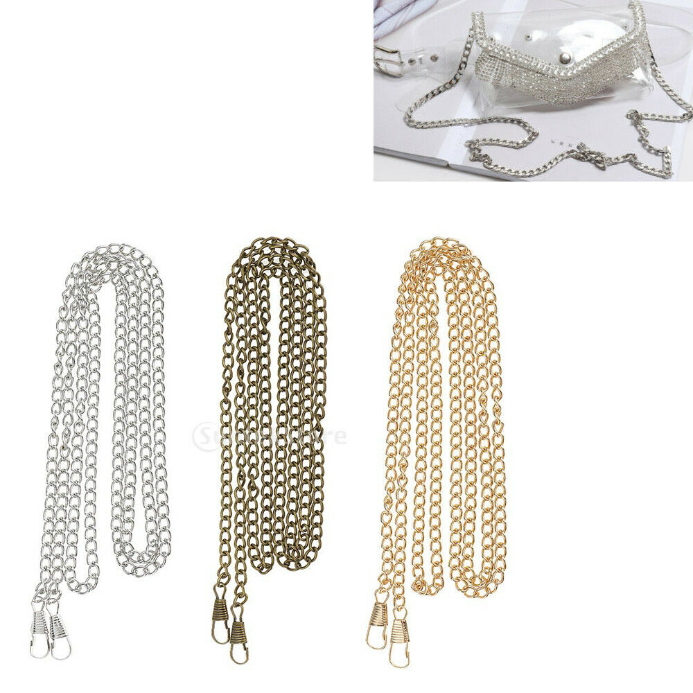 3-Pack Fashion Metal Purse Shoulder Bag Strap Bag Accessories Crafts 120cm