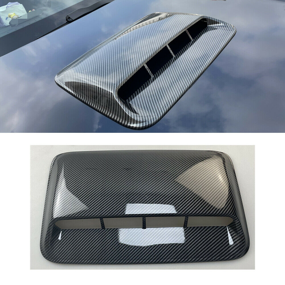 Glossy Carbon Fiber Style Car Air Flow Intake Hood Scoop Vent Decorative Trim