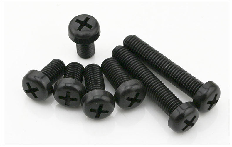 M3x6mm Black Plastic Nylon Cross Round Pan Phillips Head Screw Bolt