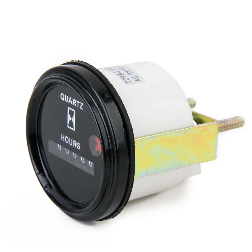 DC/AC 12-36V Round Quartz Hour Meter Hourmeter for Boat Car Truck Engine