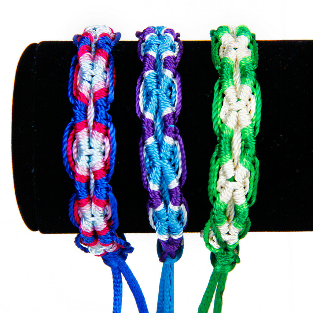 6 lucky woven braided friendship bracelets cuff bracelet