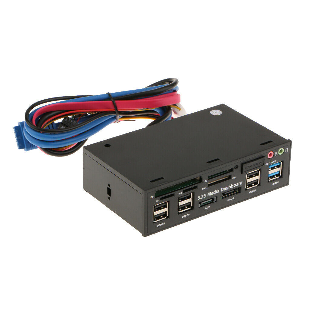 2xUSB 3.0 6xUSB2.0 ESATA/SATA Front Panel Card Reader Media Dashboard