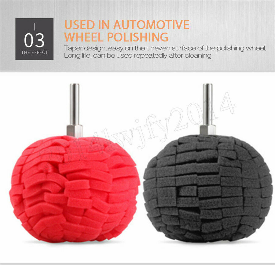 Universal 3Pcs Black 3inch (76mm) Buffing Ball Finishing Buff Polishing Pad Tool