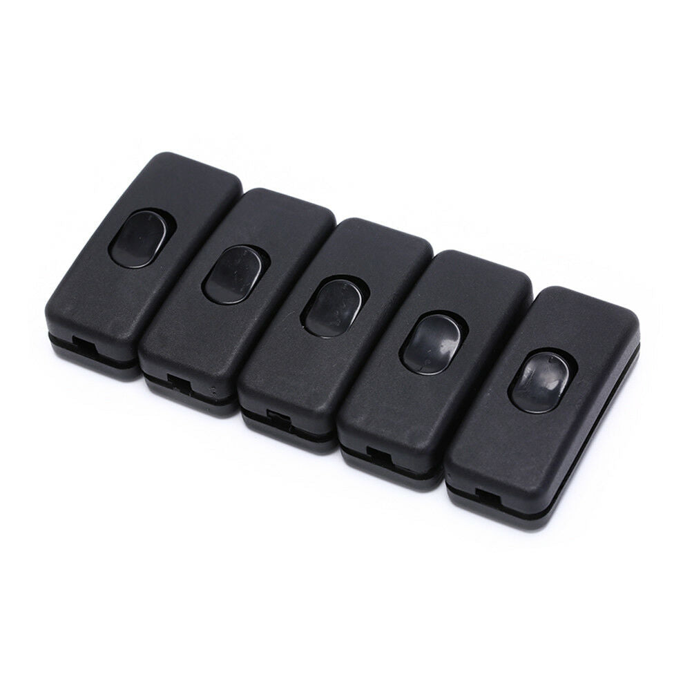 5Pcs/lot  Black ON/OFF Table Lamp Desk Light Cord Cable Switches 110-250V DEAU