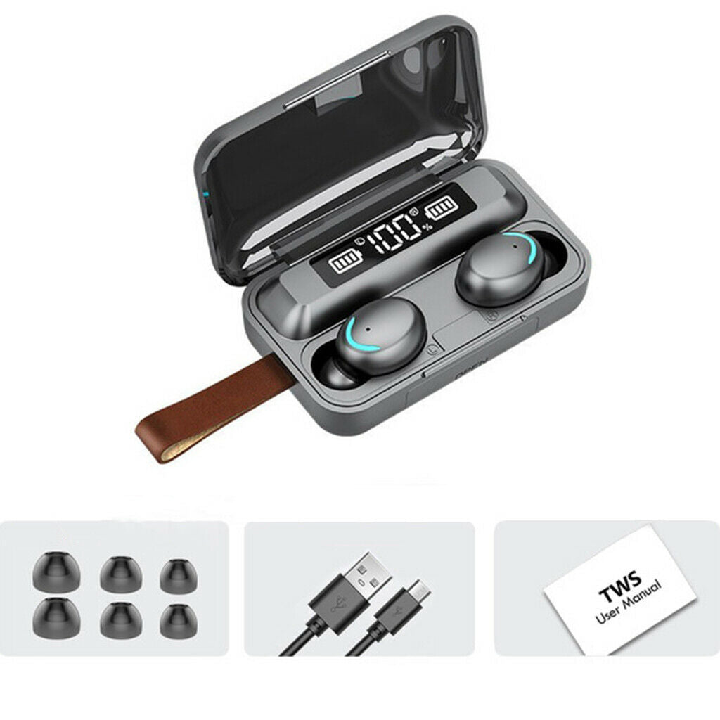 Wireless TWS Bluetooth 5.0 Earphones 9D Stereo Sports Earbuds w/ Microphone