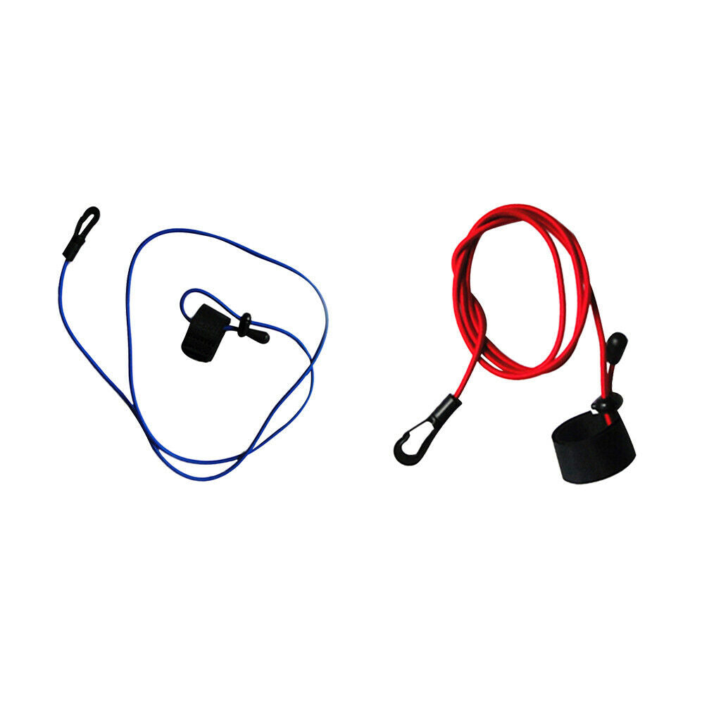 2pcs 1.1m Adjustable Strong Bungee Fishing Rod/Kayak Paddle Leash With Clip