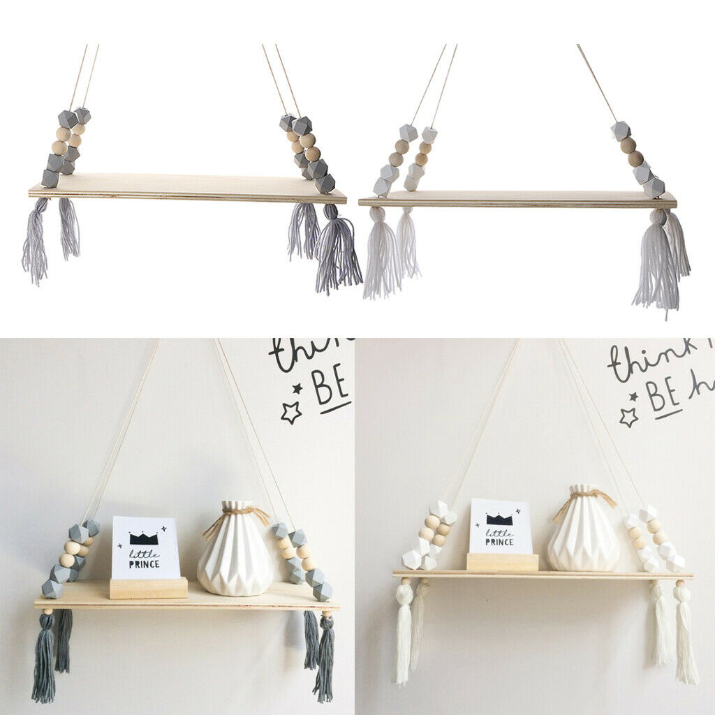 2pcs Entryway Wall Mounted Bracket Flower Vase Holder with Beads and Tassels