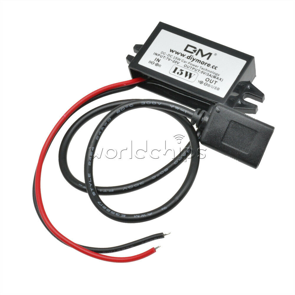 DC-DC 12V To 5V Converter Step Down Module USB Output Power Adapter 3A 15W New