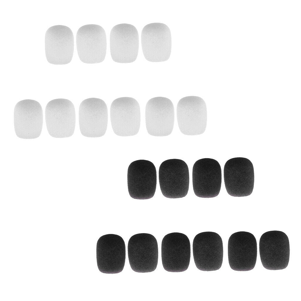 Durable 20pcs Black White Sponge Microphone MIC Covers Protector 28x22x8mm