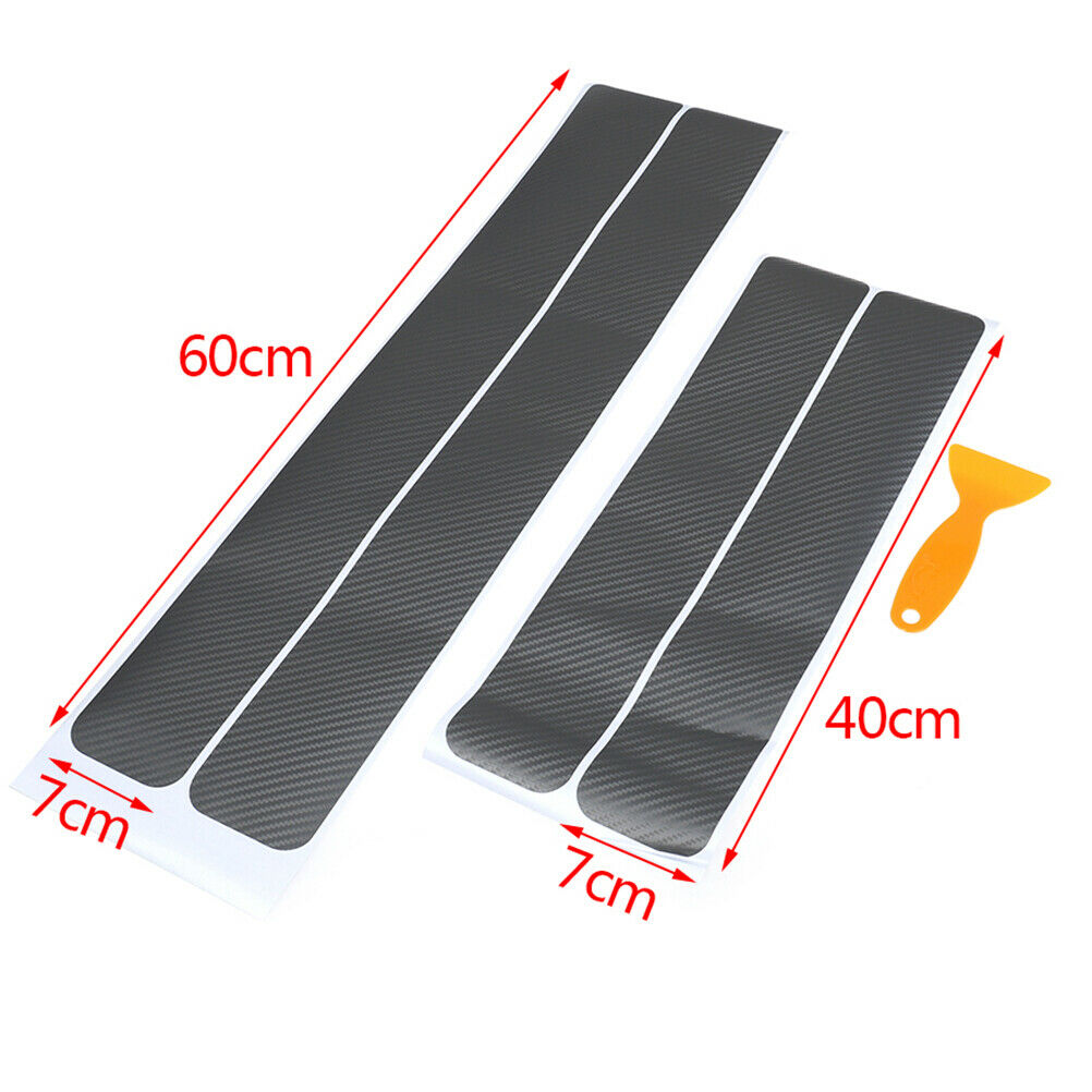 4Pcs Gray color car door sill scuff  pedal protect carbon fiber st.l8
