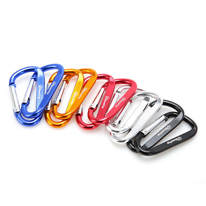 10Pcs Camping Aluminum D Shape Buckle Carabiner Survial Key Chain Hook Clip ATDD