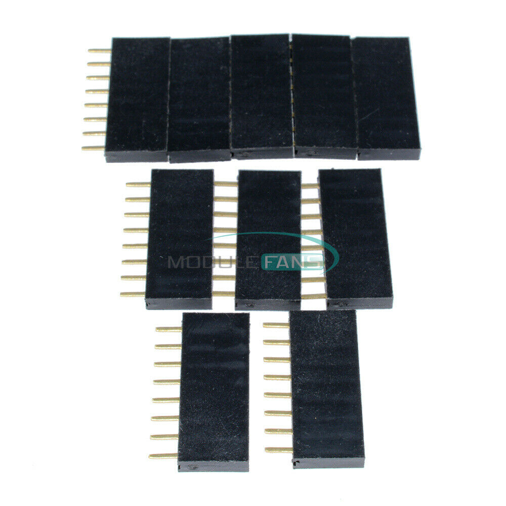 10PCS 2.54MM Header 1x8 8P Single Row 8Pins PCB Socket Female