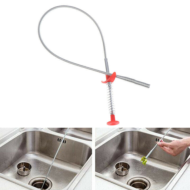Metal Hand Kitchen Sink Cleaning Hook Sewer Dredging Device Spring Pipe Hair IE