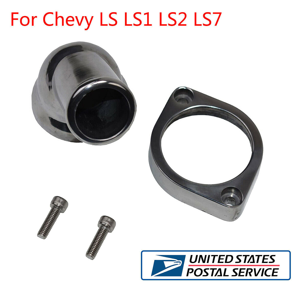 45° Chrome Aluminum Water Neck Thermostat Housing For Chevrolet LS LS1 LS2 LS7