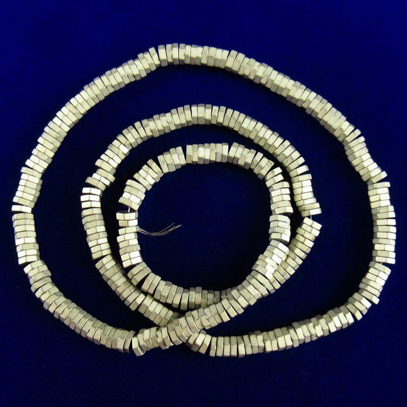Faceted Light Yellow Frosted Hematite Hexagon Loose Bead 15.5 " 20g A-457TS