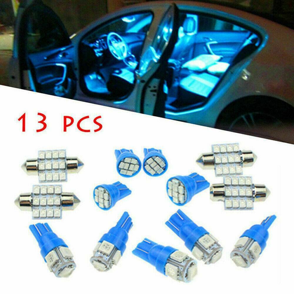 13pc Car Interior LED Lights For Dome License Plate Lamp 12V Car Accessories Kit