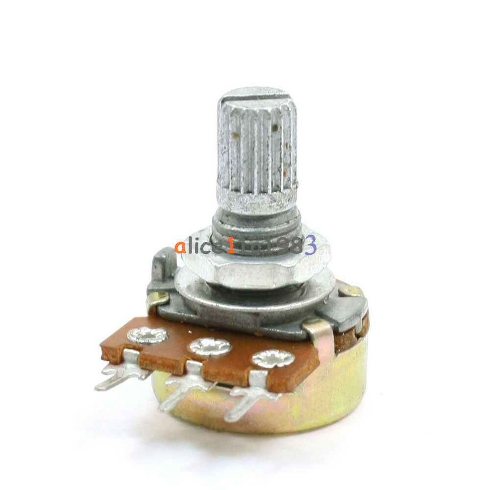 5PCS 5K Ohm B5K Knurled Shaft Linear Rotary Taper Potentiometer