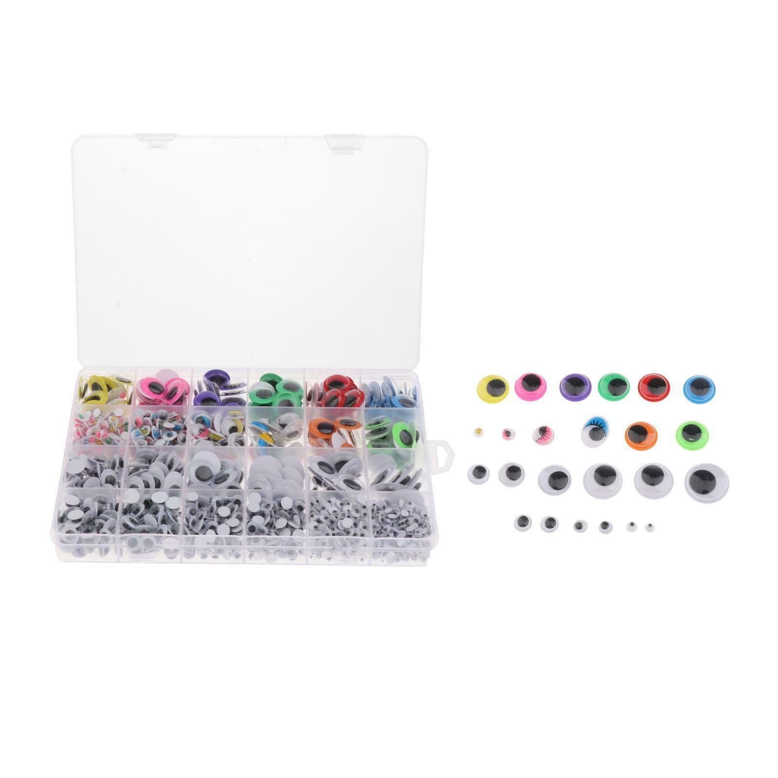 1680x Mixed Wiggle Googly Eyes Round 8 Sizes for DIY Craft Scrapbooking