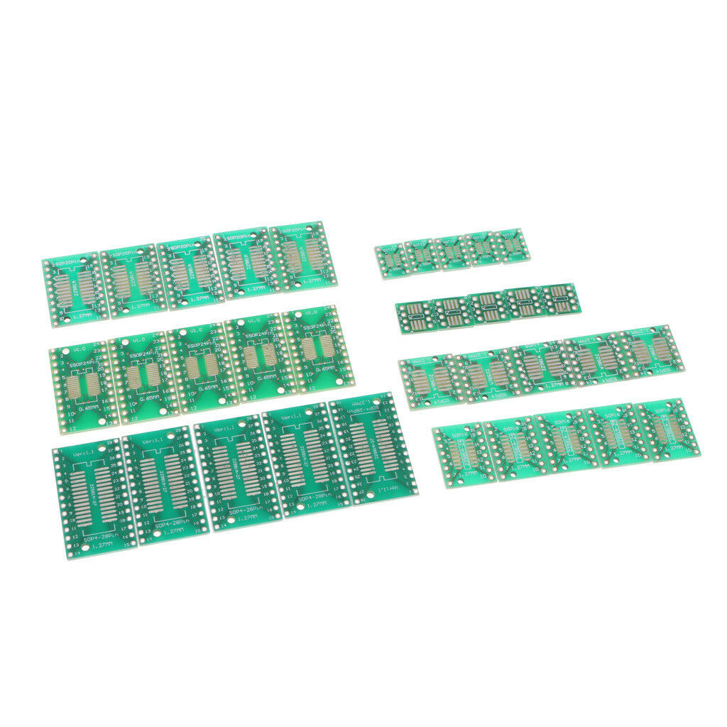 35x PCB Board Adapter SOP TSSOP (8 10 14 16 20 24 28)SMT Converter Pin Plate