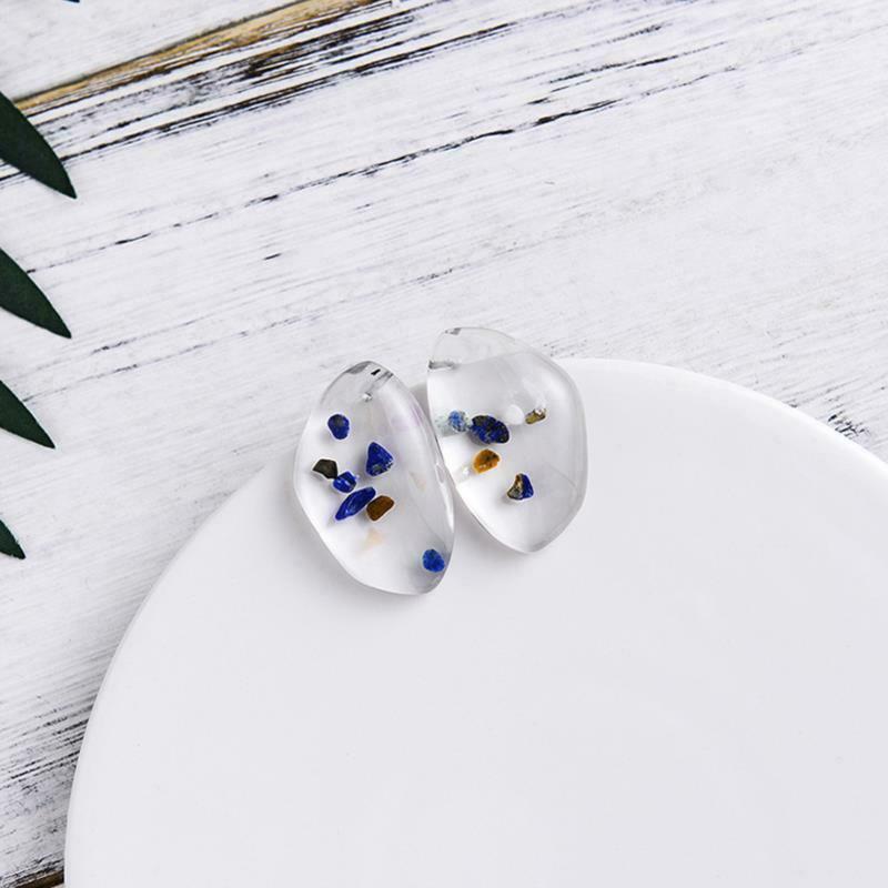 Asymmetric Transparent Acrylic Stone Earrings Bohemian Style Fashion Personal DF