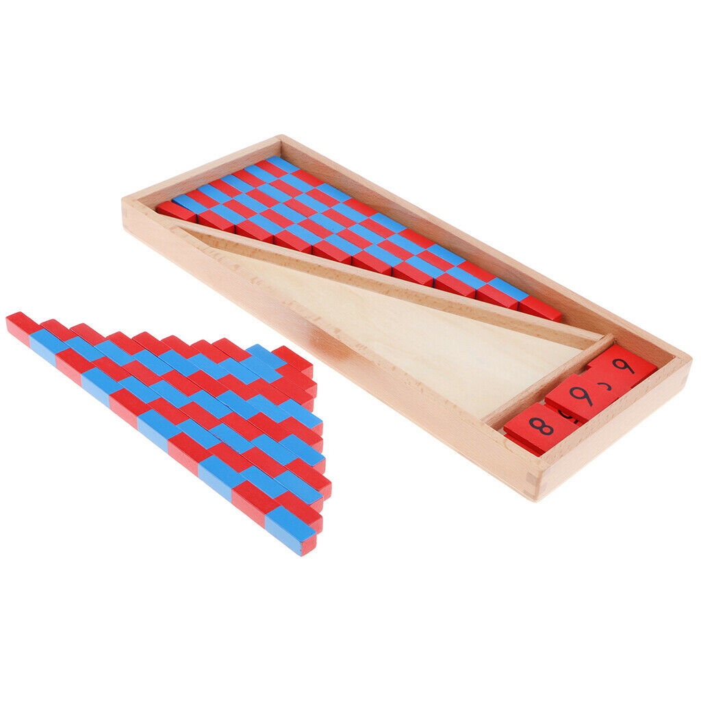 Montessori Small Number Numerical Rods with Number Tiles - Non-Toxic & BPA Free