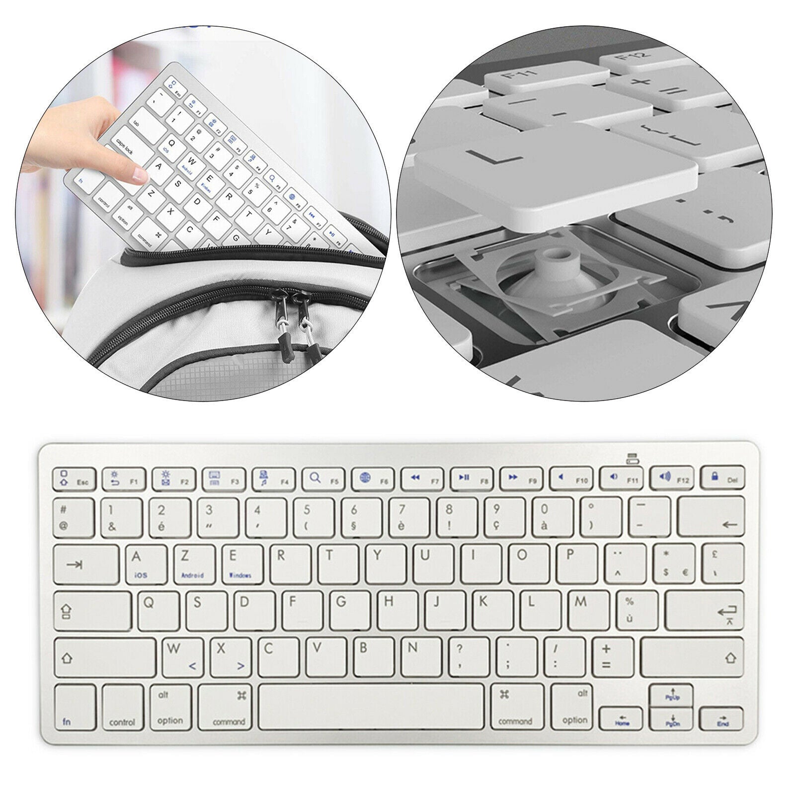 78 Keys Wireless German Keyboard Multi-Functional Floating Button Desktop PC