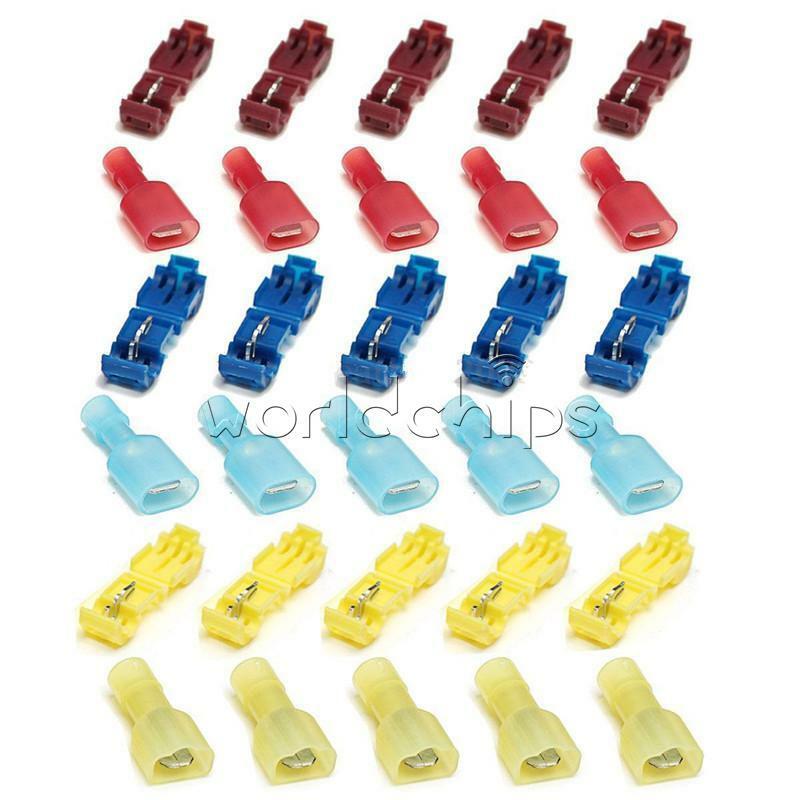 60Pcs Quick Splice Insulated Wire Crimp Terminal & Male Spade Connector Kit Set