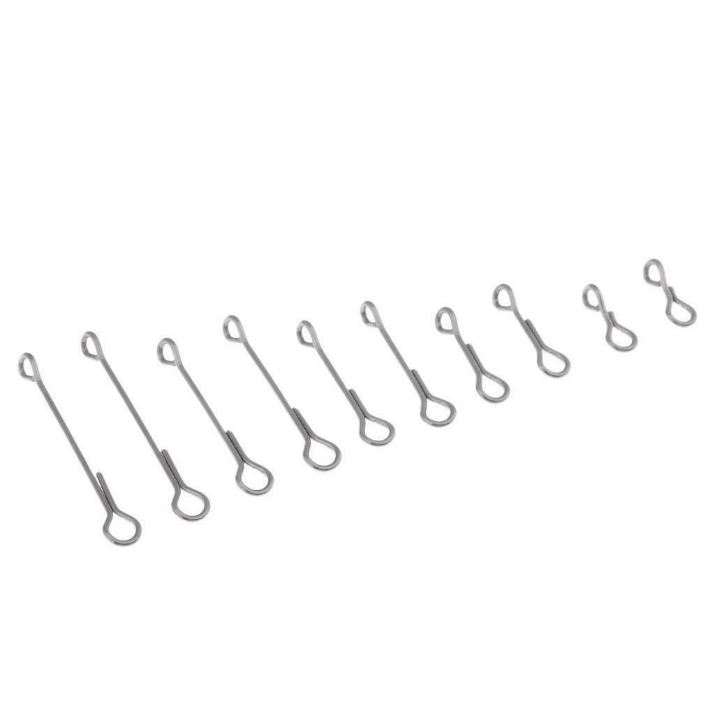 10 Packs Stainless Steel Fly Tying Articulated Shanks 5 Sizes DIY Tackles