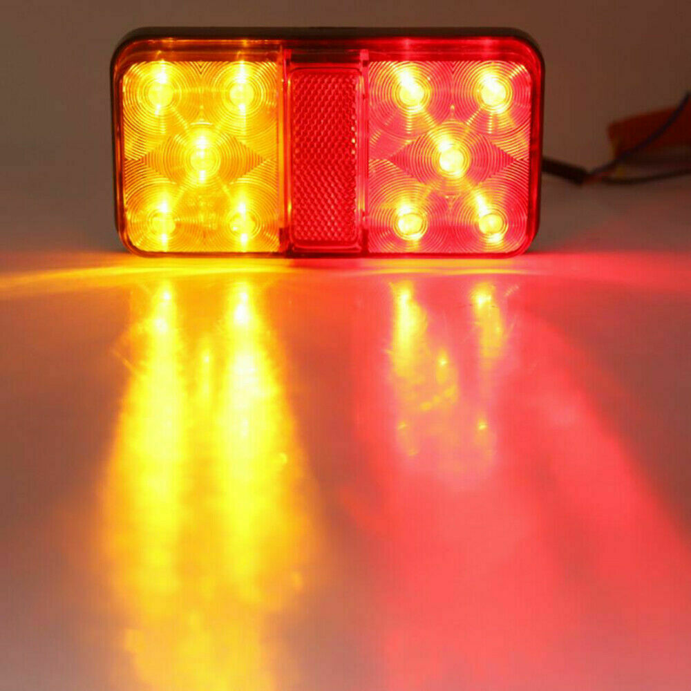 2x LED Waterproof Tail Lights Kit RV Camper Trailer Truck Rear Turn Signal 12V