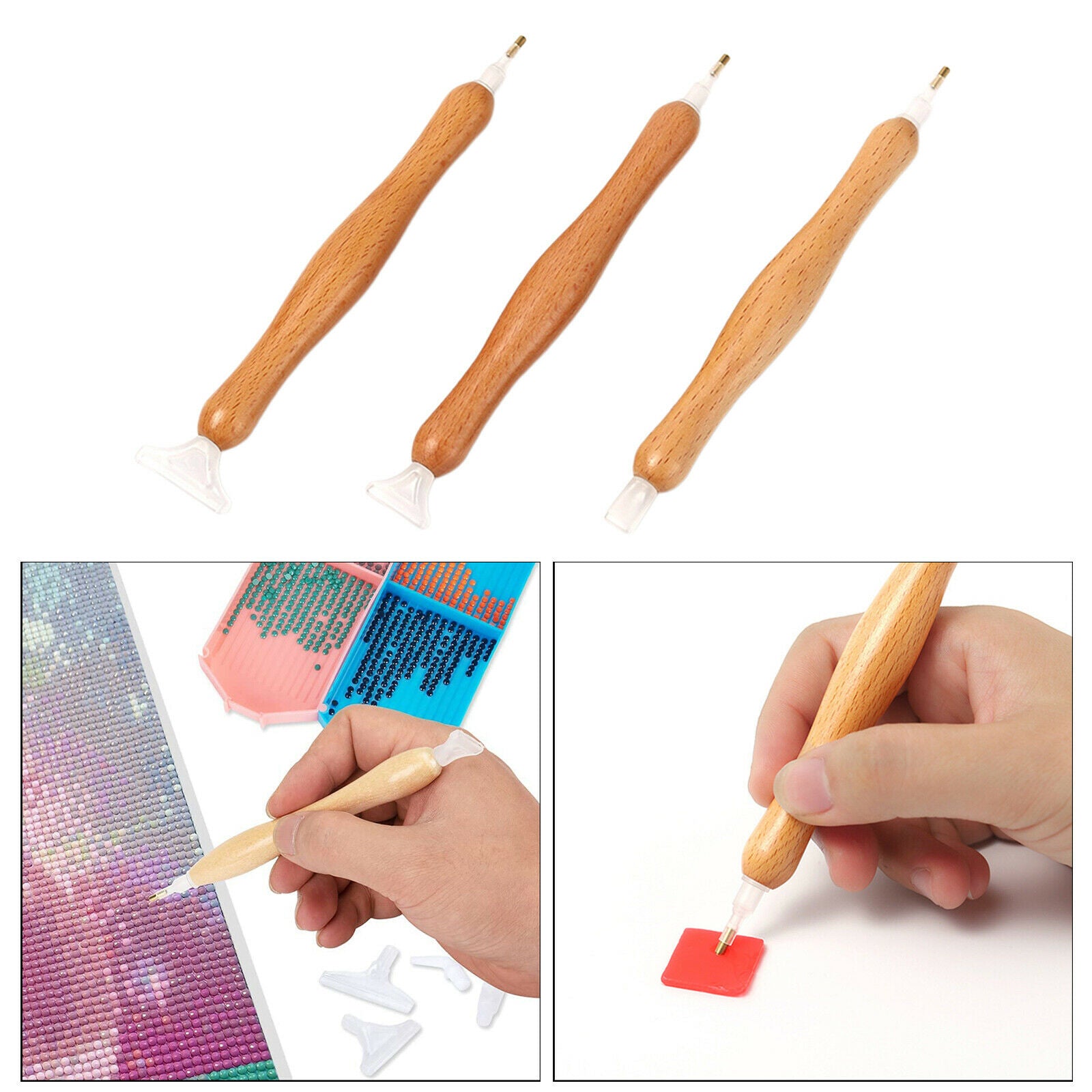 3x Diamond Painting Pen Accessories Rhinestone Picker Tool Set for Nail Art
