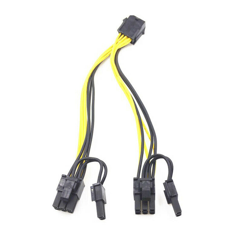 2PCS PCI-E 8 pin to dual 6 + 2 pin (6 pin / 8 pin) power CPU graphics card ca Rf