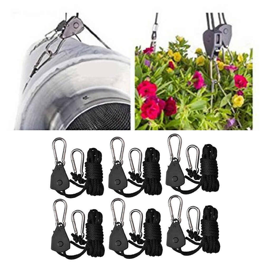 2m Ratchet Rope Grow Light Rope Hanger Garden Supplies Ratchet Hanging Kit