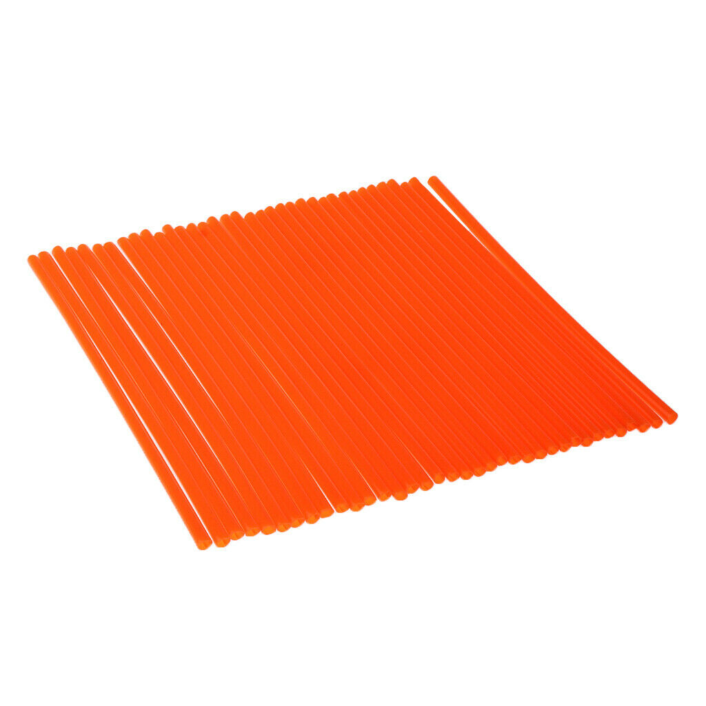 72Pcs Universal Motocross Wheel Rim Spoke Wraps Skins Cover Orange & White