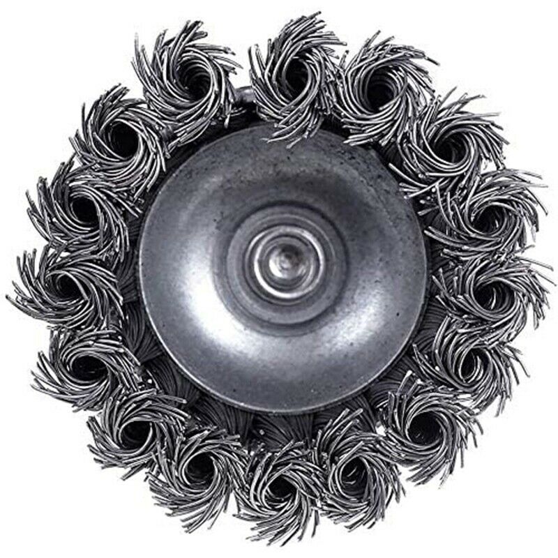 10 Pack Kted Wire Cup Brush with 1/4-Inch RoundShank, 3 Inch Wire Drill Brush N5