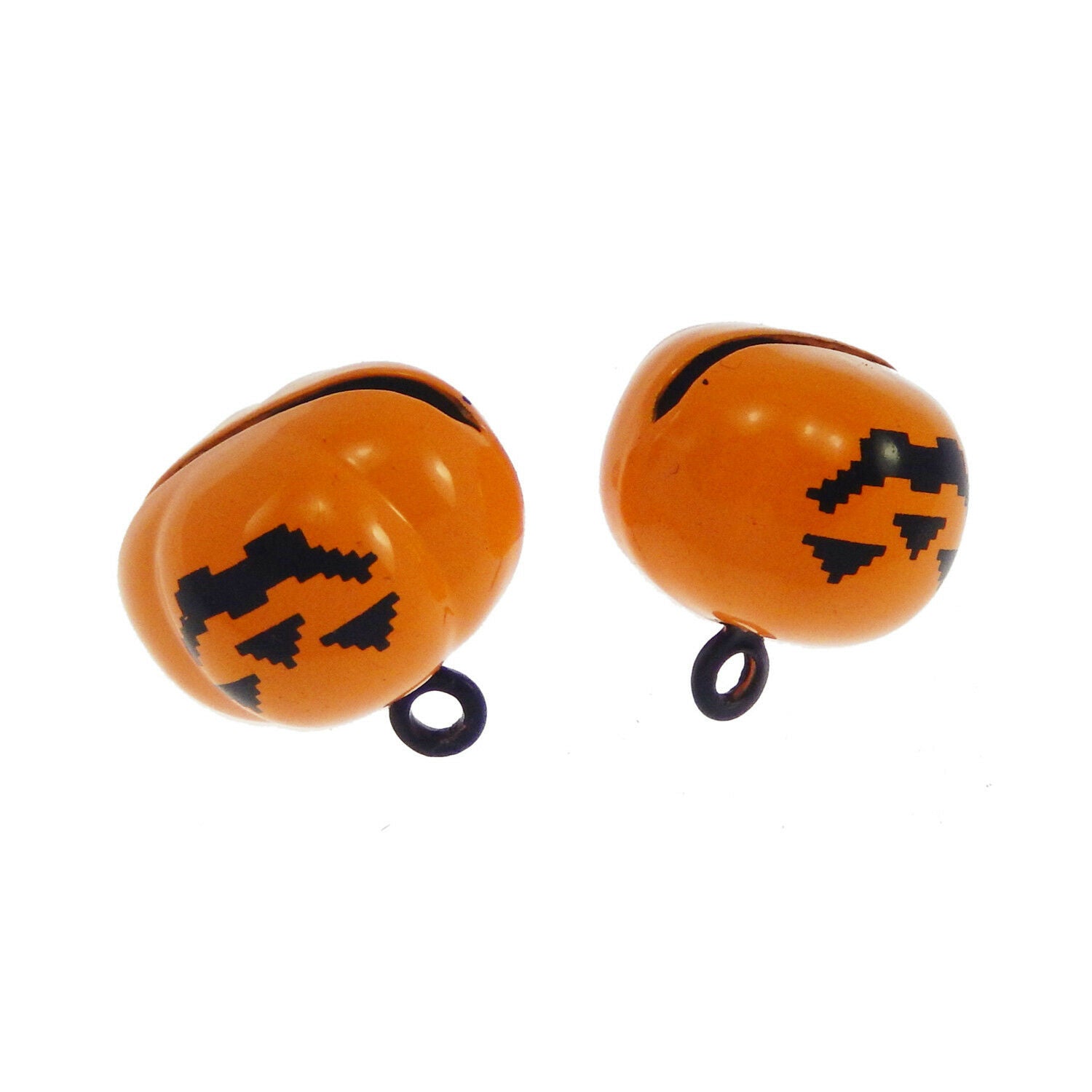5pcs Orange Color Halloween Pumpkin Bells Alloy Pendants Charms Jewelry 53561