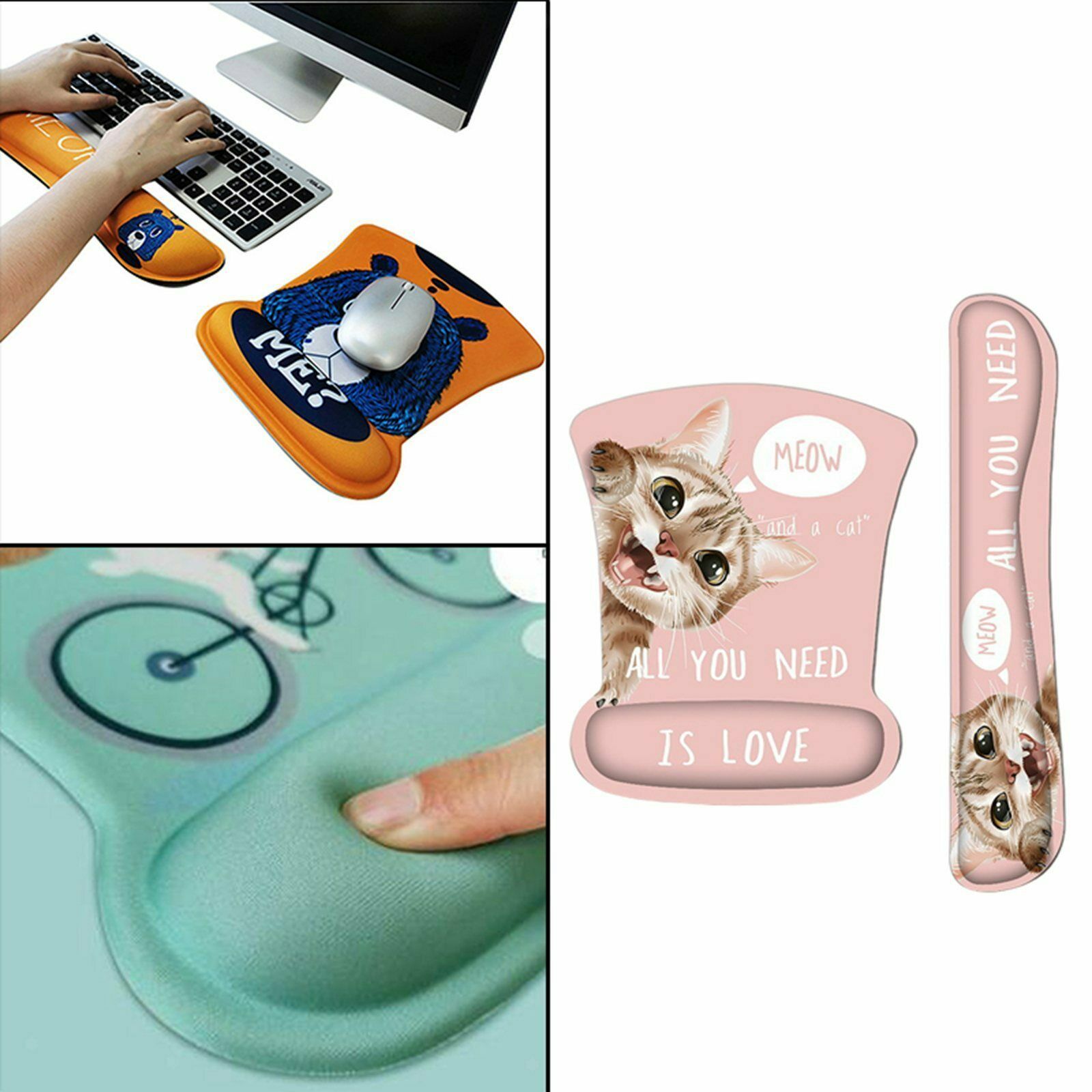 Mouse Pad Wrist Support and Keyboard Wrist Rest Pad, Ergonomic Mousepad,