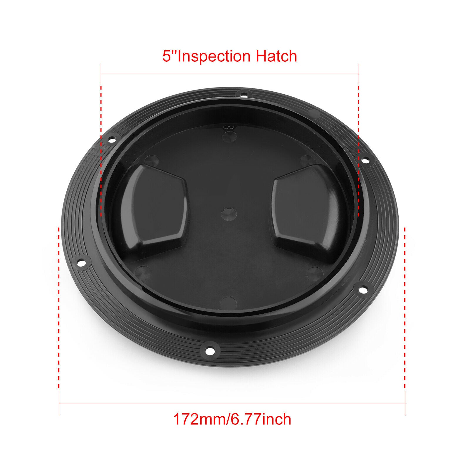 Black Tight O-ring Hatch Deck Plate Cover Lid 5in For Boat Yacht Inspection
