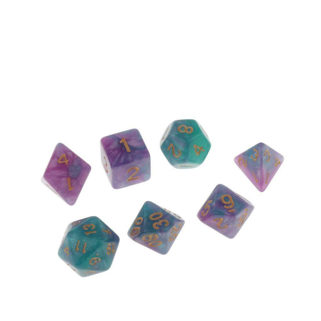 Set of 21 Multicolor Multi-Sided Polyhedral Dices Bulk for Table Games