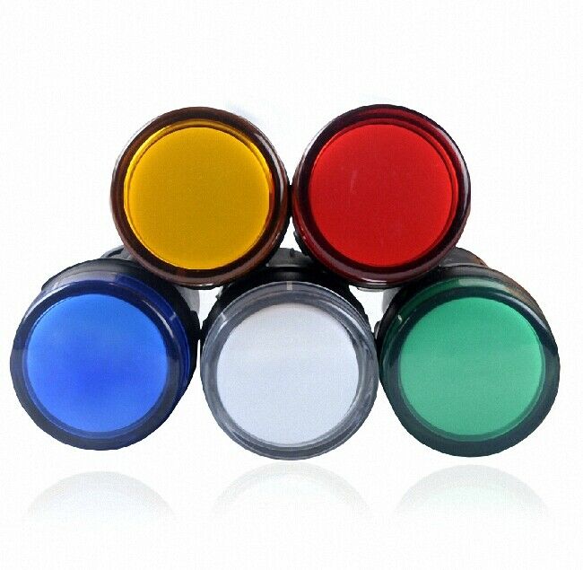 5Pcs 24V LED Indicator Pilot Signal Light Lamp Red Green Blue Yellow White [M1]