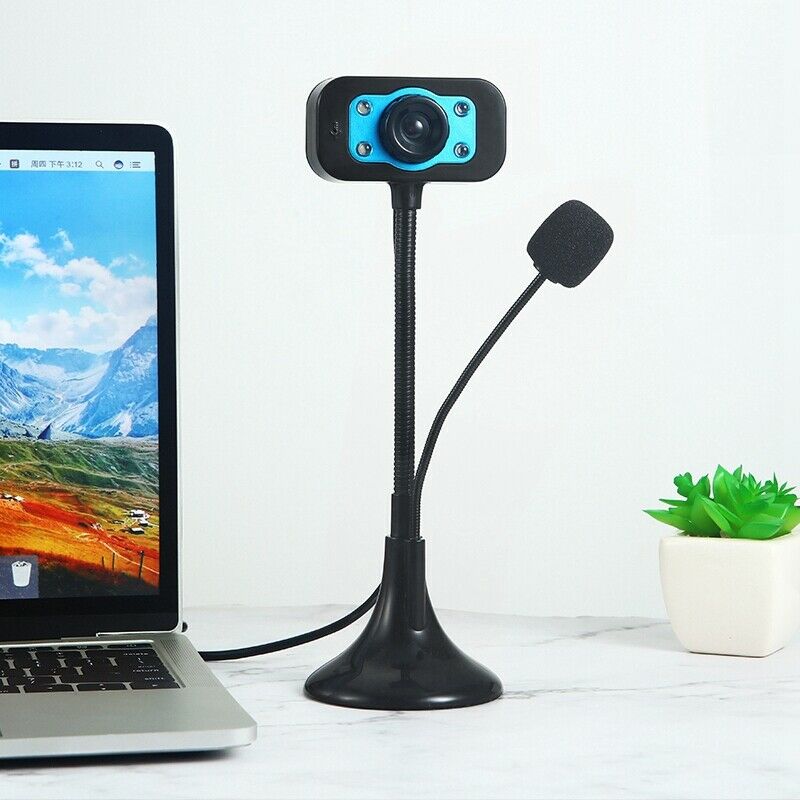 2X(Web Camera USB High Definition Webcam 4 Led Web Cam with MIC Desktop forU9R8)