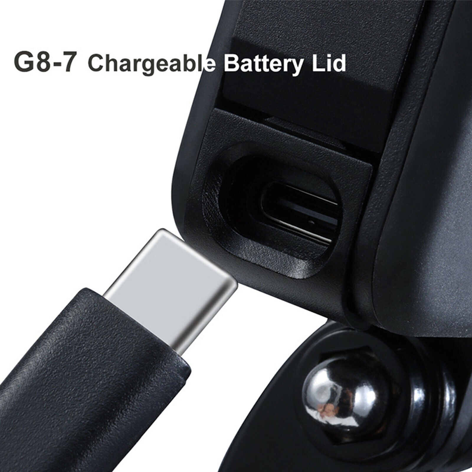 Chargeable Battery Cover G8-7 Type-C Charging Port For GoPro Hero Black 8 Camera