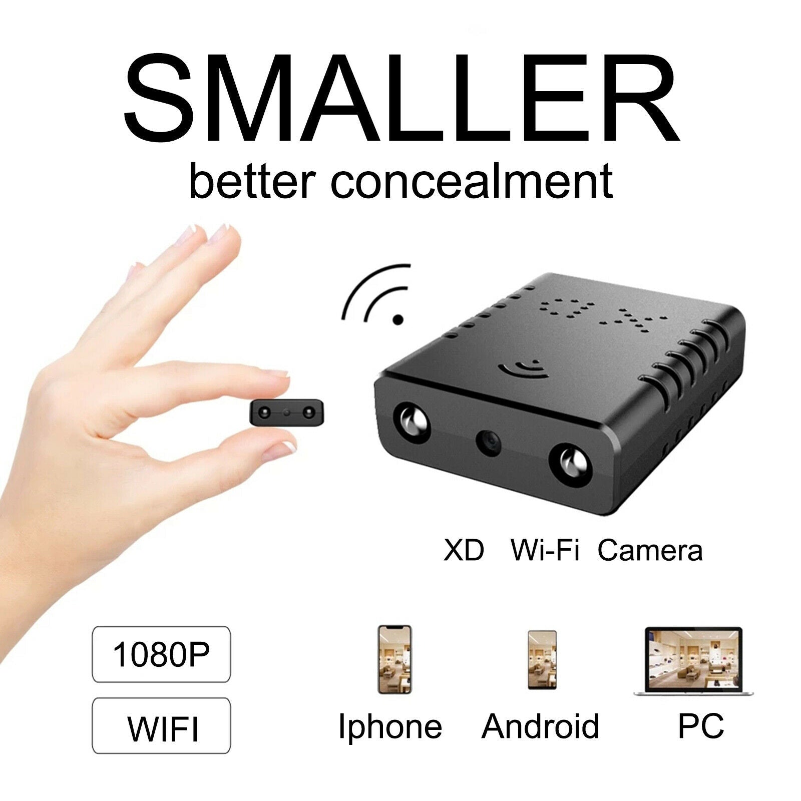 Mini Hidden Spy Camera Wireless Wifi IP Home Security 1080P HD DVR Night Vision