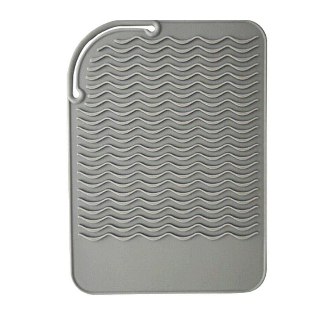 2Pcs Salon Hair Straightener Heat Proof Safety Silicone Mat Storage Pad